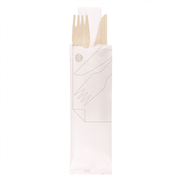 Set fourchette et couteau sous sachet